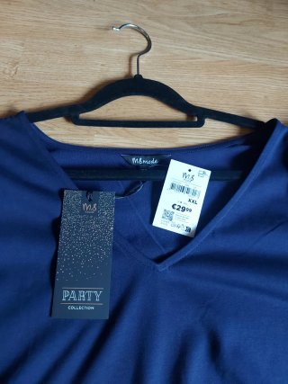 Camiseta Elegante MS Mode Azul Lentejuelas T. XXL