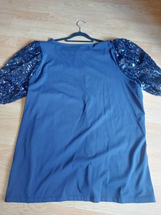 Camiseta Elegante MS Mode Azul Lentejuelas T. XXL