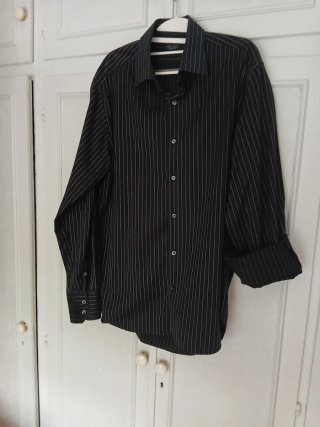 Camisa Zara Rayas Beige Hombre Talla L