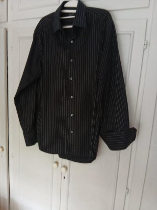 Camisa Zara Rayas Beige Hombre Talla L