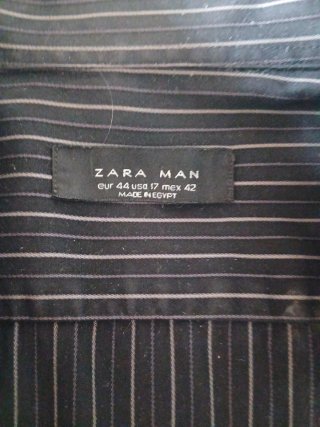 Camisa Zara Rayas Beige Hombre Talla L