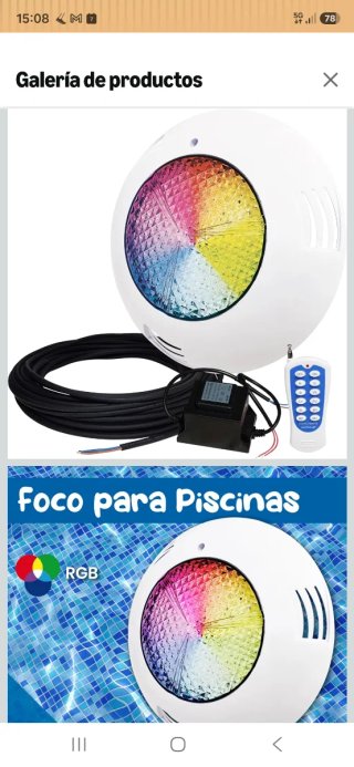 Foco LED RGB para Piscina 45W IP68 AC12V NUEVO