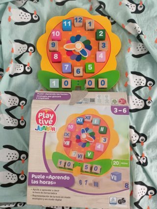 Puzzle madera aprender horas