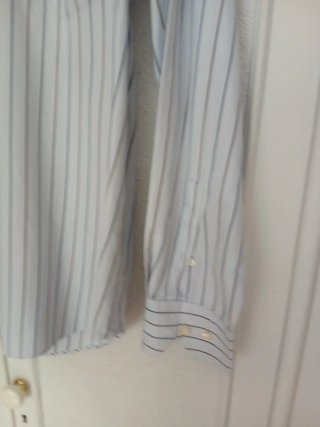 Camisa Celeste Rayas.burdeos marino Massimo Dutti