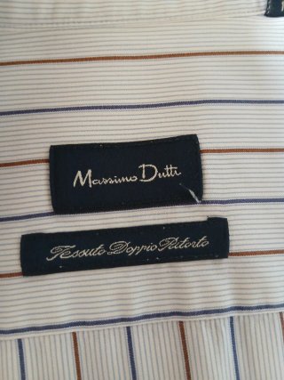 Camisa Celeste Rayas.burdeos marino Massimo Dutti
