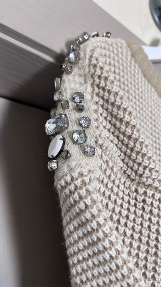 Jersey Suite Blanco con pedrería