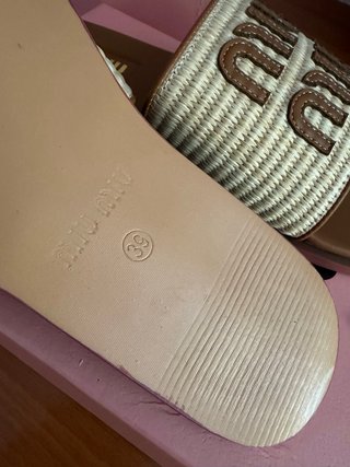 Ciabatte Miu Miu Donna Beige e Marrone