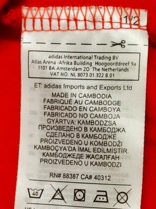 Camiseta Adidas Roja Talla XS