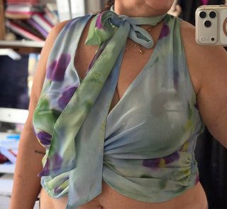 Blusa Zara Halter Estampado Acuarela
