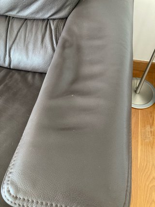 Sofá de cuero 3 plazas con chaiselongue