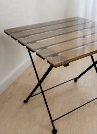 Mesa de balcón plegable madera y metal