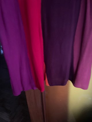 Vestido multicolor t. L. y camisa vaquera T.38