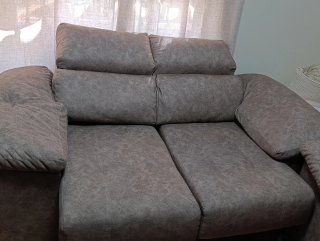 Sofá 3+2 plazas tela beige oscuro