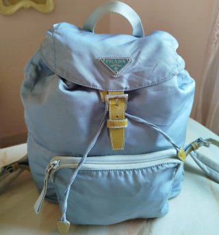 Zaino Prada Grigio Nylon e Pelle