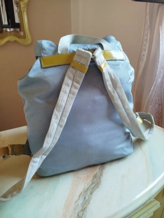 Zaino Prada Grigio Nylon e Pelle