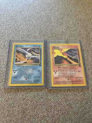 Cartas Pokémon Articuno y Moltres Black Star Promo