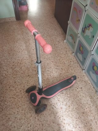 Patinete infantil 3 ruedas rosa con luces