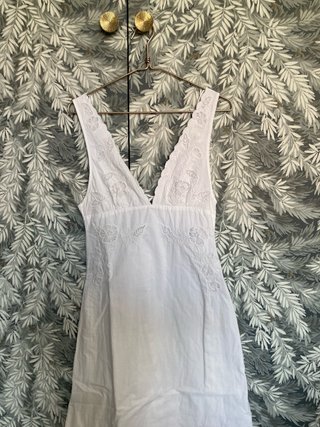 Vestido Zara bordado blanco Talla M