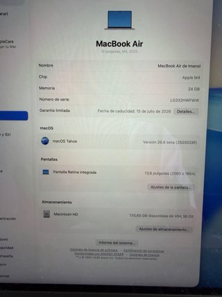MacBook Air M4 13” | 24 GB RAM | 512 GB SSD