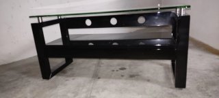 Mesa TV cristal y cajón extraíble