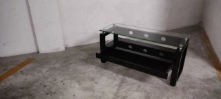 Mesa TV cristal y cajón extraíble