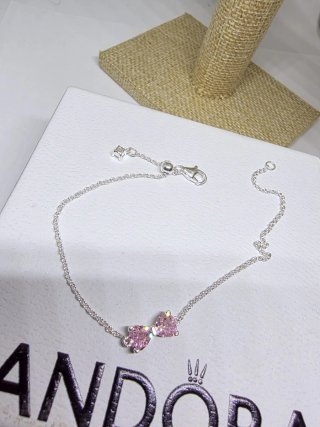 Pulsera Pandora Lazo Rosa Plata
