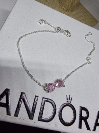 Pulsera Pandora Lazo Rosa Plata