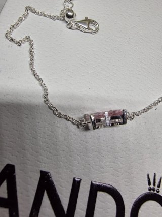 Pulsera Pandora Lazo Rosa Plata