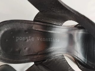 Sandalias de piel tacón negras T.39