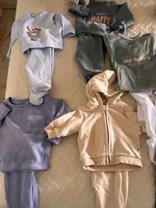 Conjunto bebé ositos blanco y marrón