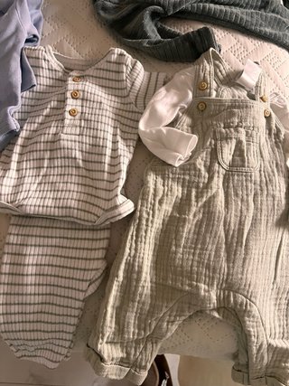 Conjunto bebé ositos blanco y marrón