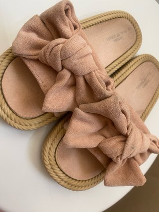 Sandali donna con fiocco rosa