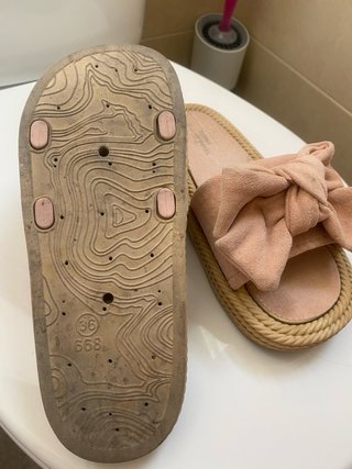 Sandali donna con fiocco rosa