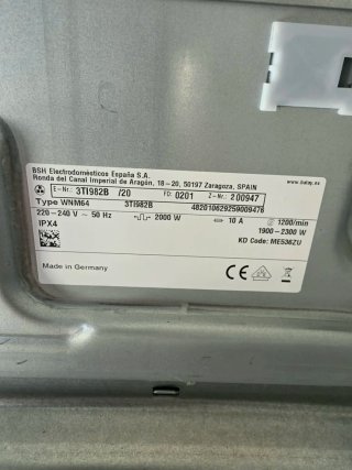 Lavadora integrable Balay 8 kg