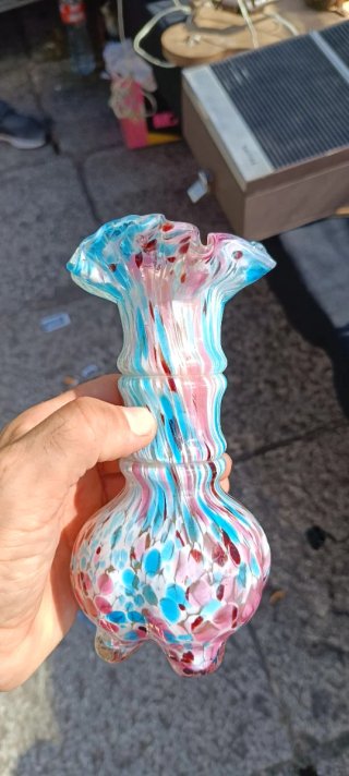 Jarrón francés de cristal multicolor