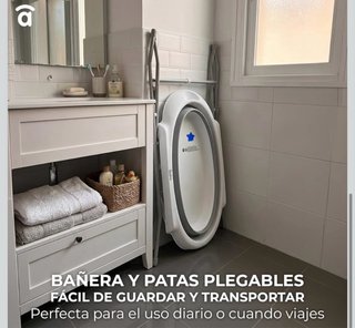 Bañera Plegable Portátil Bebé con Almohada
