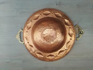 Brasero de cobre con asas