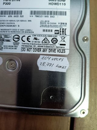 Disco Duro Toshiba P300 1TB 7200RPM SATA 3