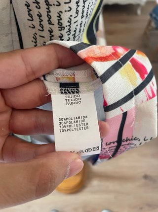 Vestido estampado multicolor manga corta