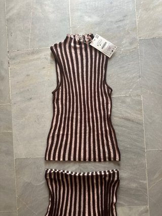 Conjunto Zara punto rayas S