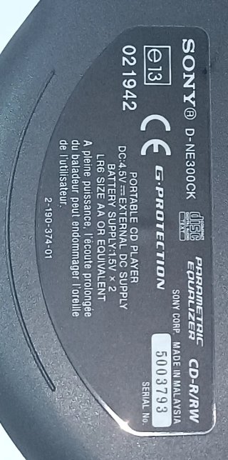 Sony Walkman lettore CD MP3 D-NE300CK
