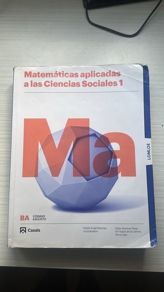Matemáticas c. sociales 1 bachillerato casals