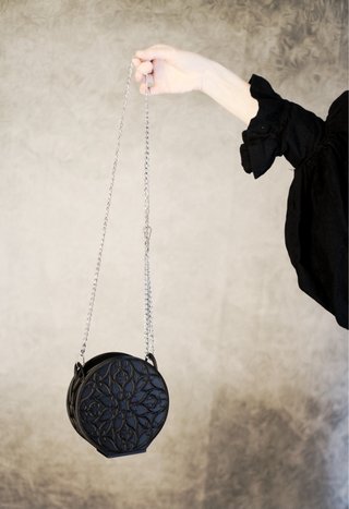 Bolso Cartera Gótica Roseta Negro