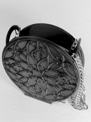 Bolso Cartera Gótica Roseta Negro