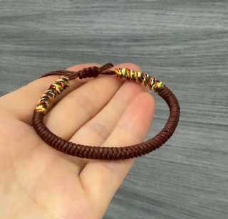 Pulsera Marrón Trenzada Ajustable