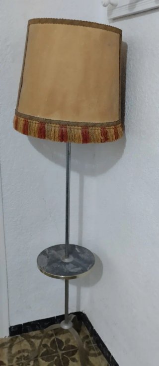 Lámpara de pie vintage tela y metal