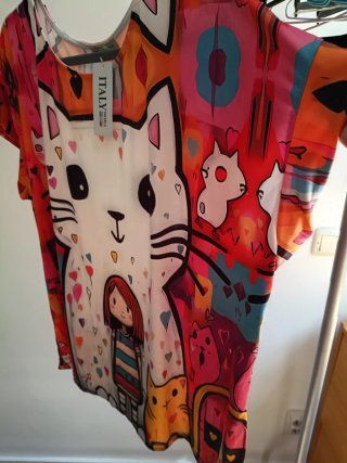 Camiseta Lycra Fría Estampada Gatos