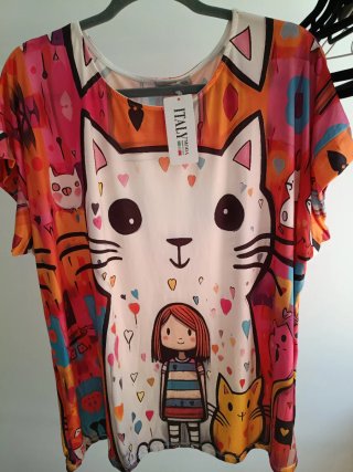 Camiseta Lycra Fría Estampada Gatos