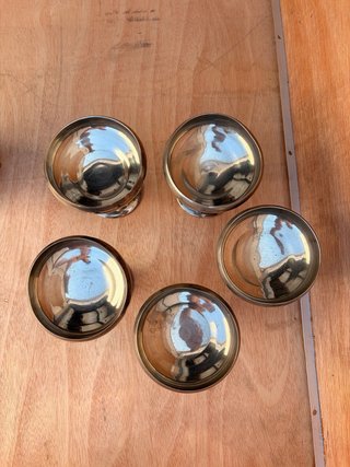 Juego copas metal plateado vintage