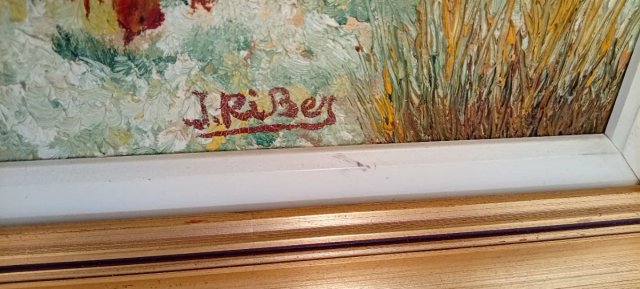 CUADRO EN OLEO FIRMADO POR EL PINTOR J.RIBA